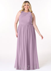 Azazie Harper Wisteria A-Line Pleated Chiffon Dress wisteria
