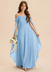 Azazie Moana Junior Powder Blue A-Line Pleated Chiffon Dress powder_blue