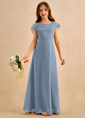 Azazie Kittie Girls Formal Dusty Blue A-Line Chiffon Dress