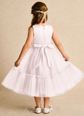 Azazie Miracle Blushing Pink A-Line Bow Matte Satin Dress blushing_pink