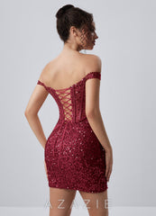 Valentinella Burgundy Corset Sequin Embroidery Beading Mesh Mini Dress