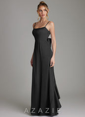 Azazie Zherra Black Mermaid Bow Stretch Satin Dress black
