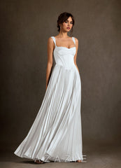 Azazie Dean Diamond White Sheath Sweetheart Neckline Stretch Satin Dress diamond_white