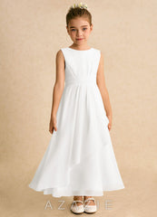 Azazie Edelweiss Ivory A-Line Pleated Chiffon Dress ivory
