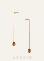 Crystal Teardrop Threader Earrings
