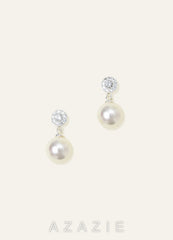 CZ Pearl Drop Earrings