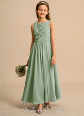 Azazie Ducky Girls Formal Dusty Sage A-Line Pleated Chiffon Dress dusty_sage