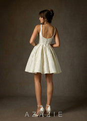 Azazie Ruby Antique White A-Line with Pockets Floral Jacquard Dress antique_white
