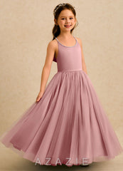 Azazie Aurora Dusty Rose A-Line Bow Tulle Dress dusty_rose