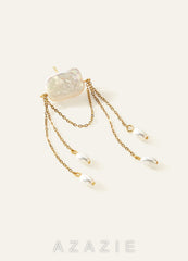 Baroque Pearl Chandelier Earrings gold