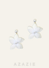 Mesh Floral Pearl Drop Earrings