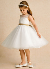 Azazie Lettie Ivory Gold Ball-Gown Lace Dress ivory/gold