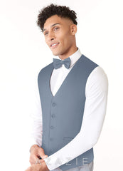 Stretch Satin Vest dusty_blue