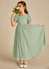 Azazie Joss Dusty Sage A-Line with Sleeves Chiffon Dress