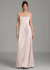 Azazie Frankie Blushing Pink A-Line Pleated Stretch Satin Dress blushing_pink