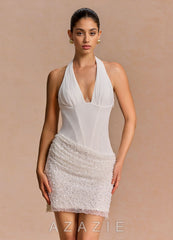 Ife {color} Mini Dress white_#wt134112