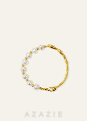 Organic Gold & Pearl Bracelet