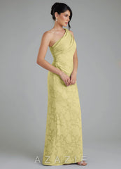 Azazie Akilah Lemon Sorbet Mermaid One Shoulder Floral Burnout Dress lemon_sorbet