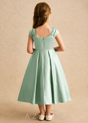 Azazie Yosemite Agave Ball-Gown Sweetheart Neckline Matte Satin Dress agave