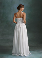 Azazie Gayle Diamond White A-Line Strapless Crepe Back Satin Dress diamond_white