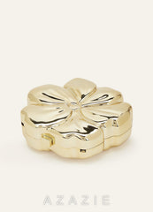 Gold Flower Shaped Clutch Bag