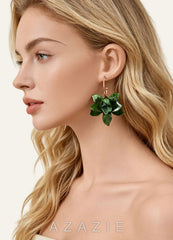 Minimalist Acetate Flower Earrings green