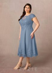 Azazie Terrano Dusty Blue A-Line Scoop Lace Dress dusty_blue