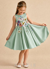 Azazie Prima Agave A-Line Bow Matte Satin Dress agave