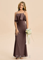 Azazie Galene Junior Ganache Mermaid Stretch Satin Dress ganache