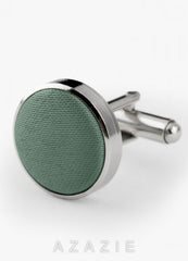 Rounded Matte Satin Cuff Links eucalyptus
