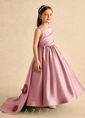 Azazie Charley Dusty Rose A-Line Pleated Matte Satin Dress dusty_rose