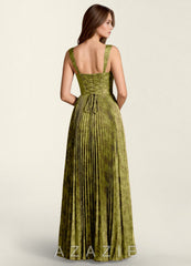Simone Moss Brown Lace Corset A-line Dress