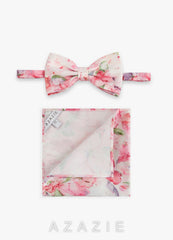Matte Satin Bow Tie and Pocket Square Set