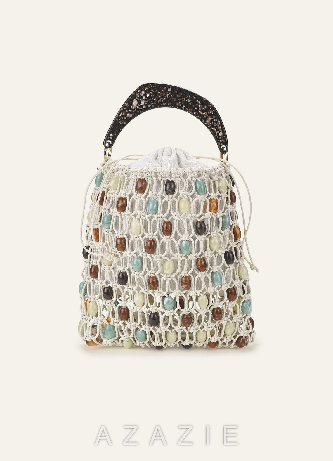 Handwoven Beaded Handbag Bag with Drawstring Pouch