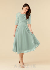 Azazie Gracelyn Agave A-Line Lace Dress