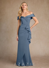 Azazie Laredo Twilight Mermaid Off the Shoulder Stretch Crepe Dress twilight