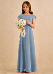 Azazie Kittie Girls Formal Dusty Blue A-Line Chiffon Dress dusty_blue
