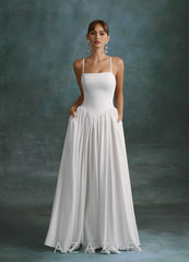 Azazie Gayle Diamond White A-Line Strapless Crepe Back Satin Dress diamond_white