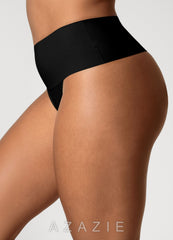High Waist Seamless Thongs (3pics) black