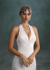 Beaded Pearl Net Headpiece