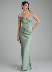 Azazie Stella Agave Sheath Corset Stretch Satin Convertible Dress