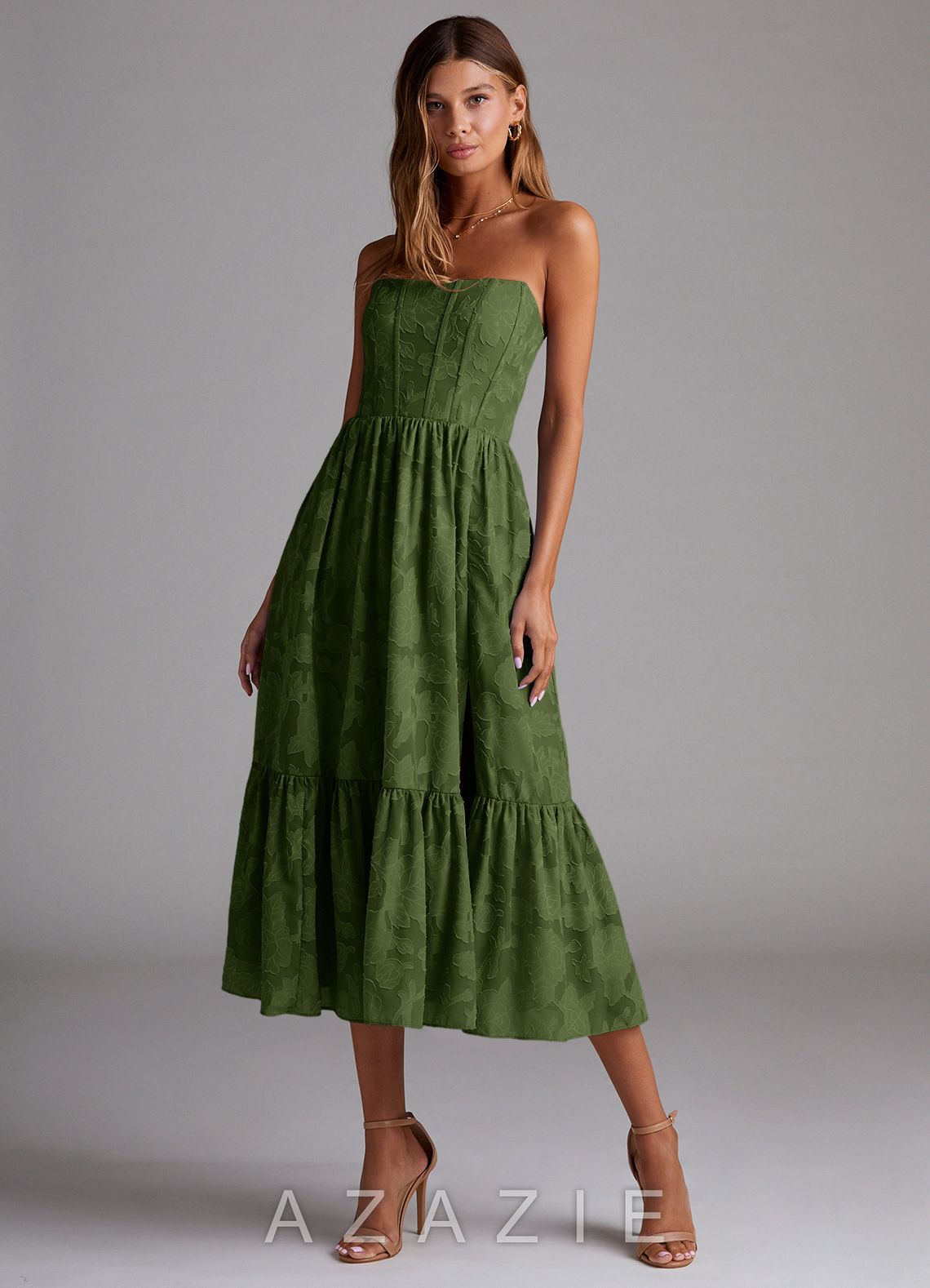 Delphina {color} Lace-up Back Midi Dress