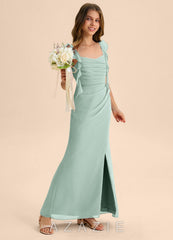 Azazie Jessamine Junior Agave Mermaid Sweetheart Neckline Chiffon Dress agave