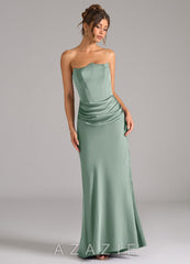 Azazie Debby Agave Mermaid Strapless Stretch Satin Convertible Dress agave