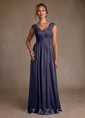 Azazie Amethyst Stormy A-Line Lace Dress stormy