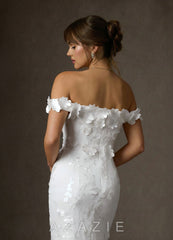 Azazie Olessia Diamond White Mermaid Lace Dress diamond_white