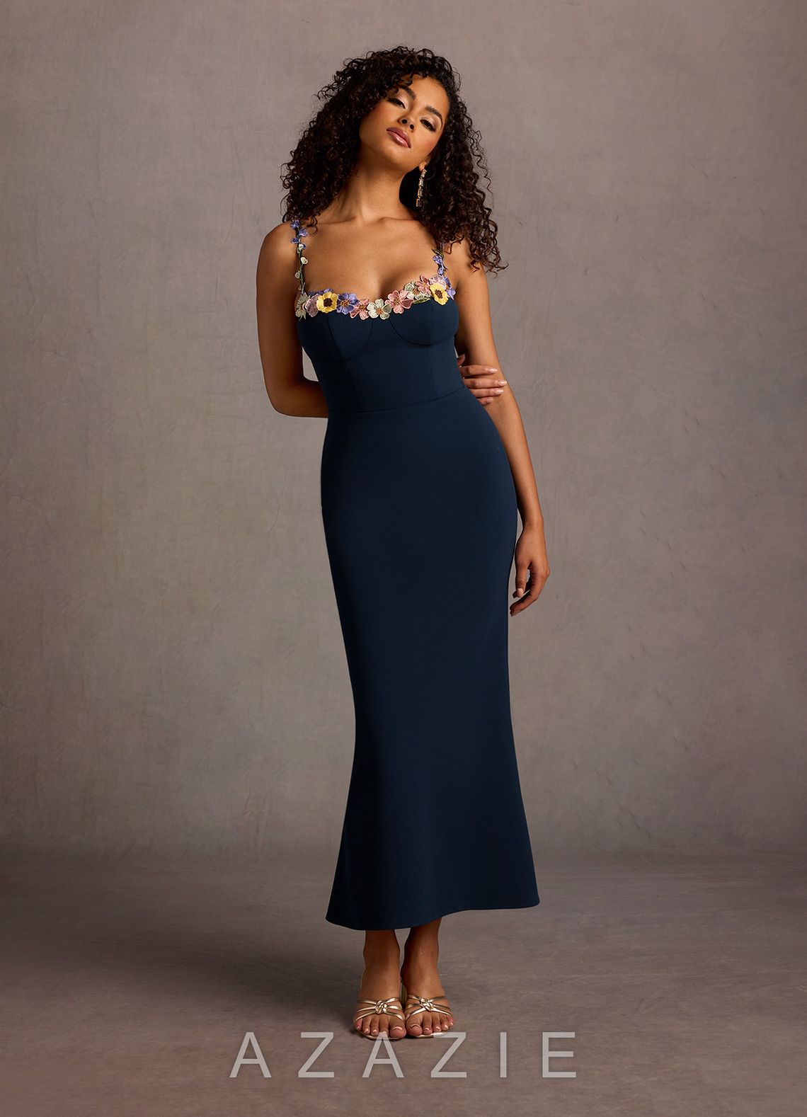 Jalise {color} Floral Neckline Maxi Dress