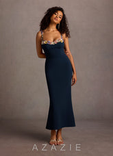 Jalise {color} Floral Neckline Maxi Dress