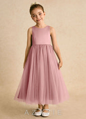 Azazie Solia Dusty Rose Ball-Gown Bow Tulle Dress dusty_rose
