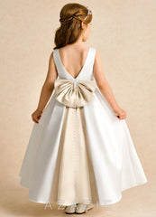 Azazie Cherry Ivory Champagne Ball-Gown Pleated Matte Satin Dress